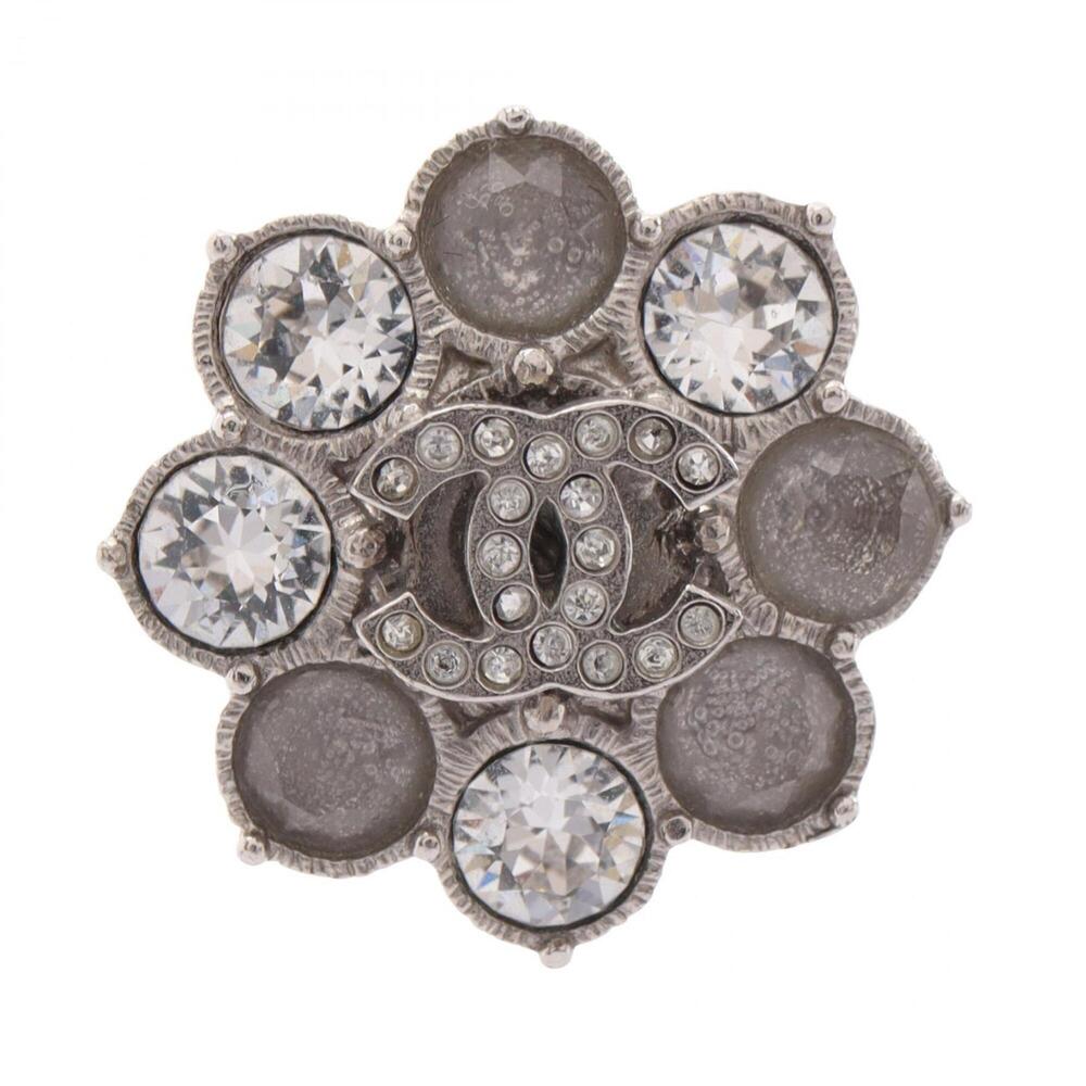 CHANEL Silver Logo Ring